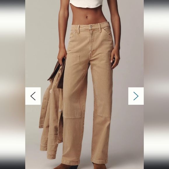 Nwt MOTHER Bee's Knees Stud Finder Wide-Leg Pants - Picture 2 of 9